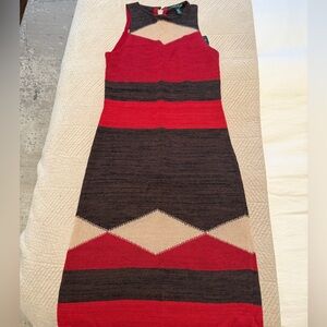 Stylish Red and Black Chevron Dress